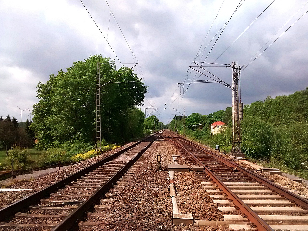 Bahnschienen in der Natur