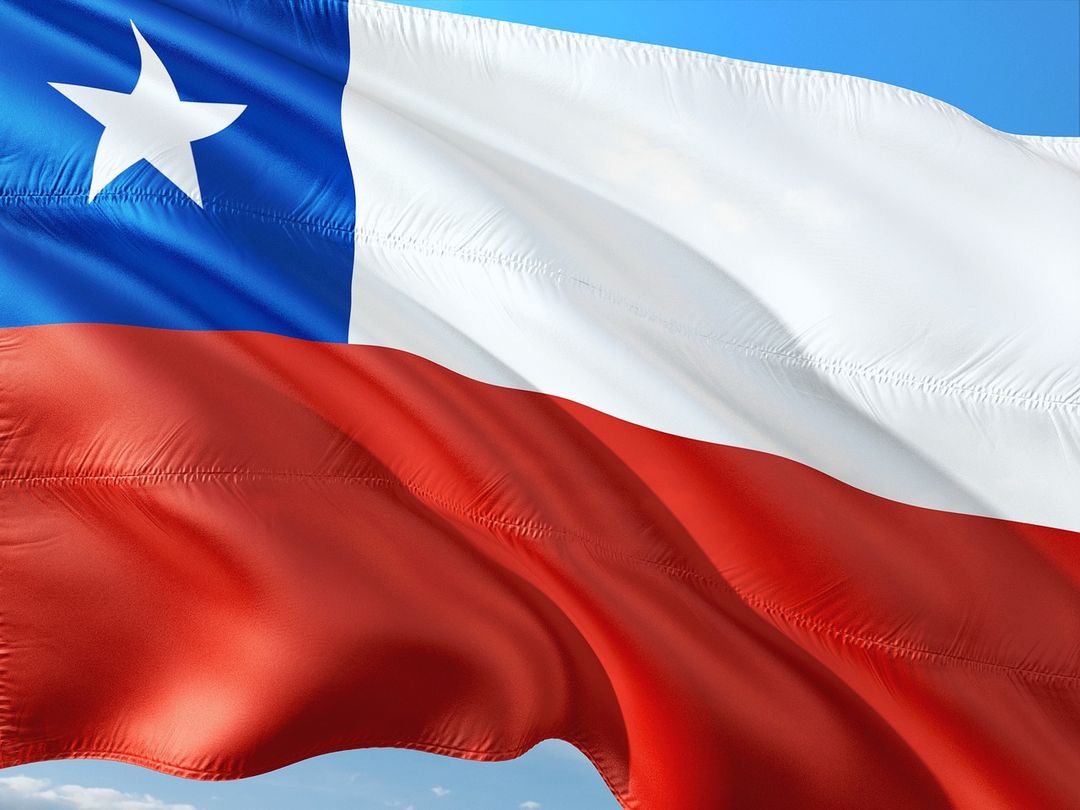 Chile Flagge von Chile. Blau, Weiß, rot