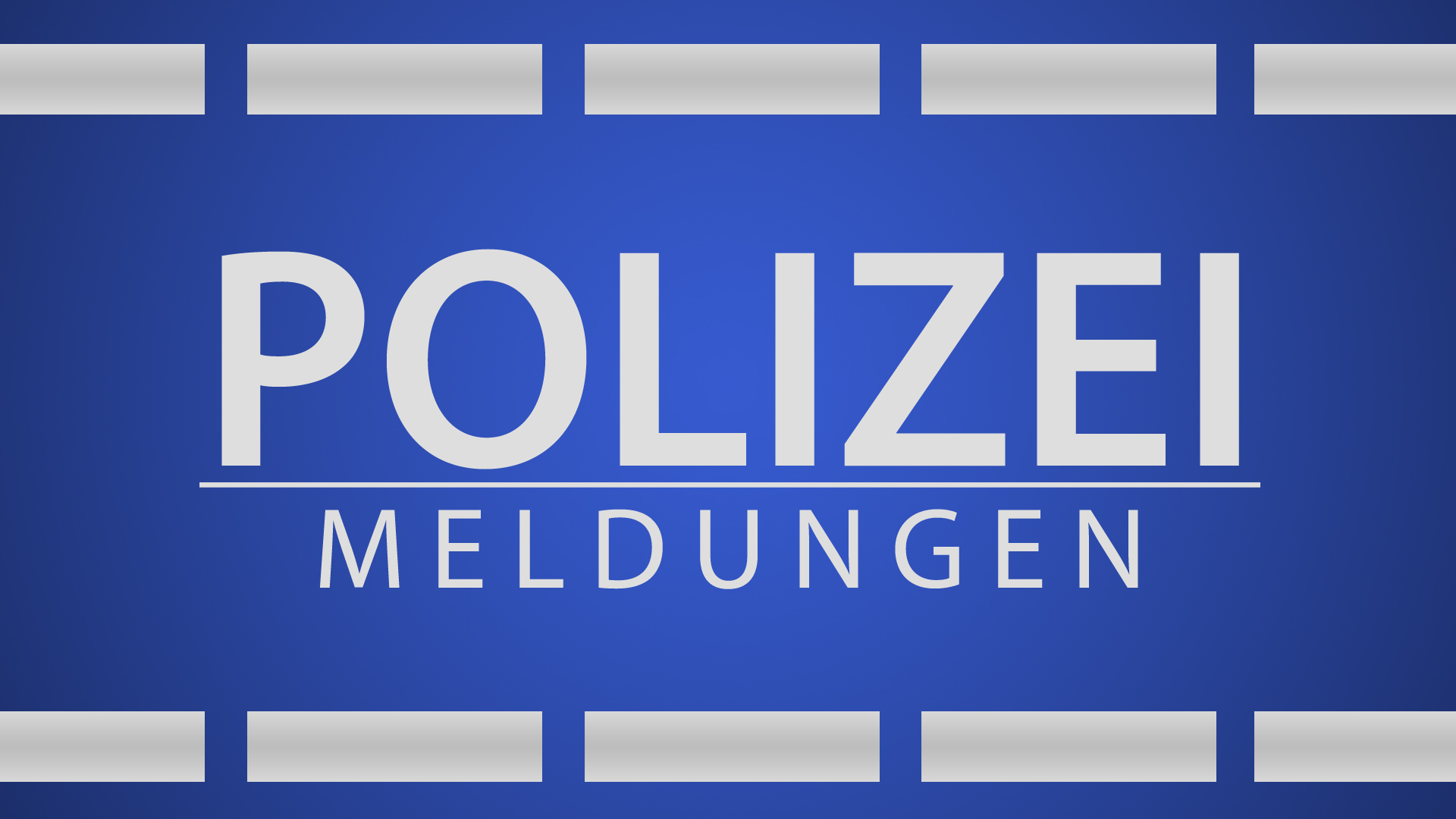 Auf der Grafik stehe Polizeimeldungen in Weiß vor einem blauen Hintergrund.