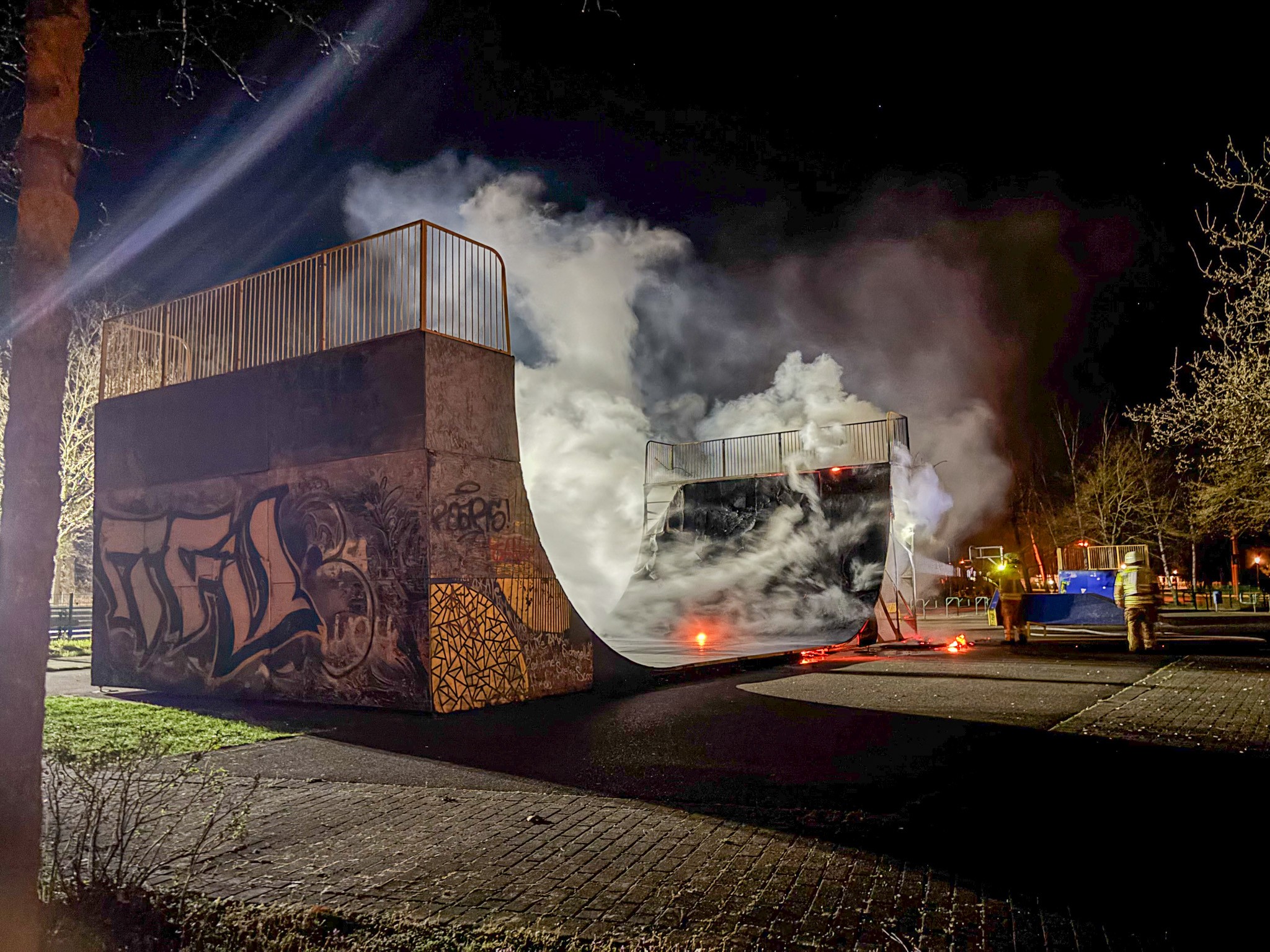 Skaterppark Skateranlage brennt