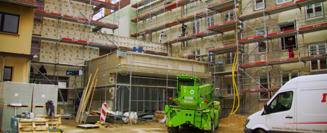 Die Baustelle am Caritas-Zentrum St. Johannes in Cottbus.