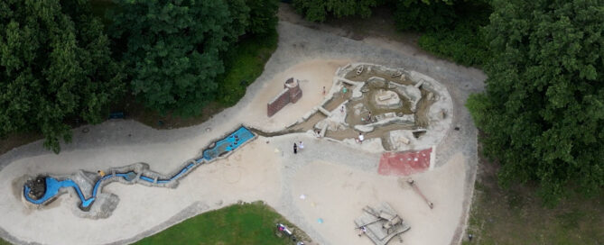Luftaufnahme vom Wasserspielplatz