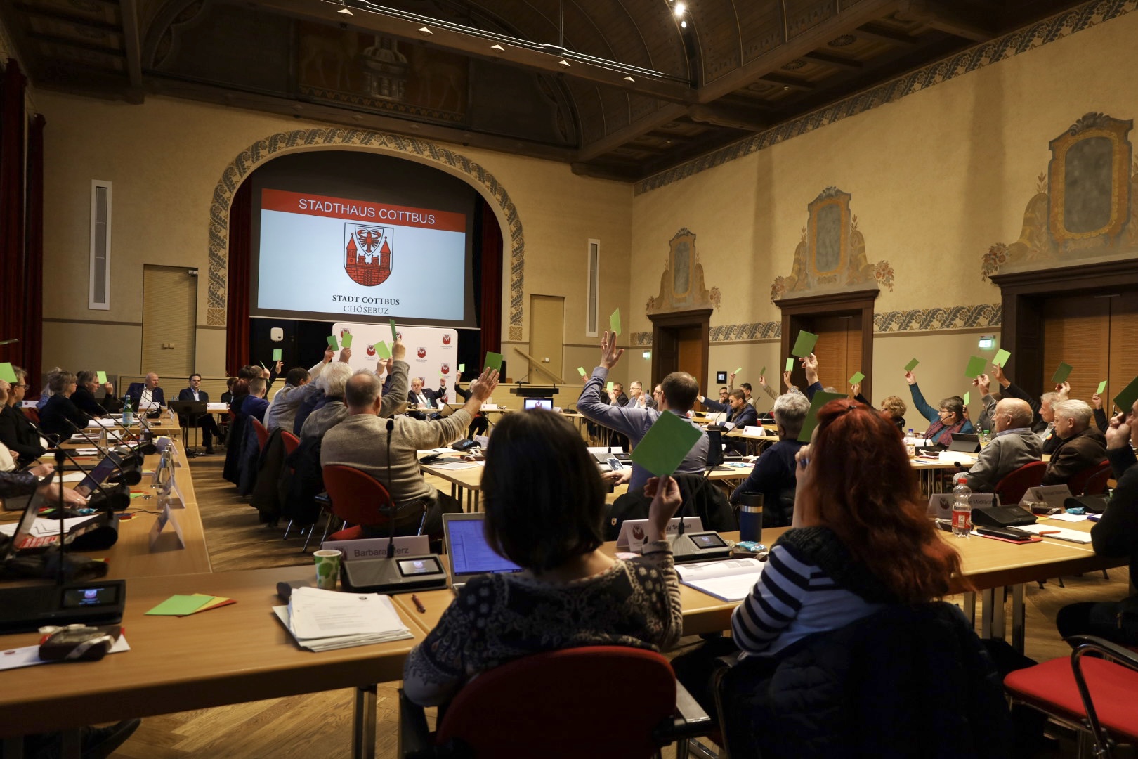 Stadtverordnete Das Foto zeigt dieStadtverordnetenversammlung in Cottbus.