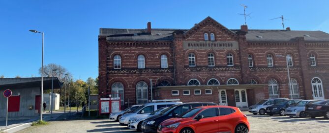 Außenaufnahme vom Bahnhof in Spremberg.