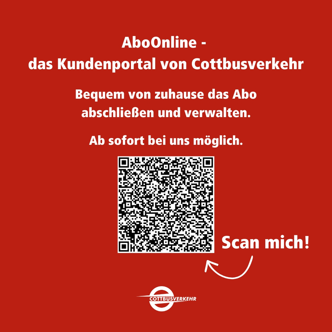 QR Code für neues Kundenportal von Cottbusverkehr