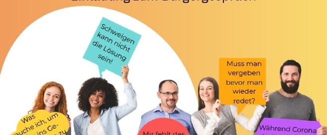 Plakat wo Menschen oben sind