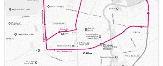 LKW-Korso im Cottbuser Stadtgebiet