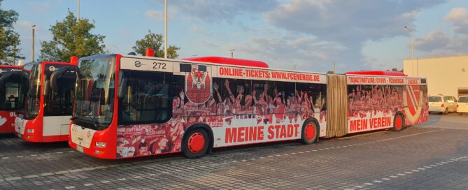 Bus mit Energie Cottbus Logo