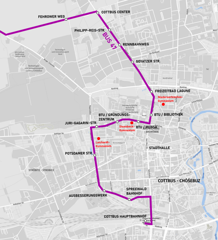 Karte vom Verkehrsnetz