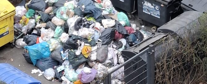 überfüllte Mülltonnen