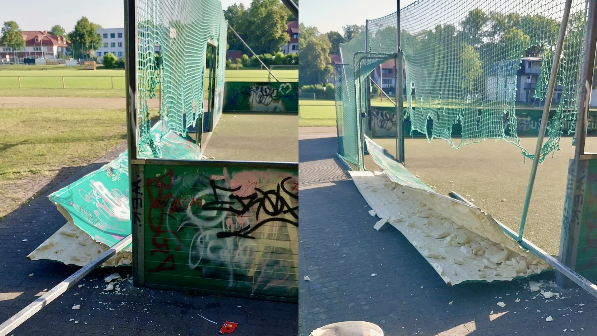 L26_Presse_Foto_Vandalismus_SoccerGroundStadt Lübben zerstörtes Fußballfeld