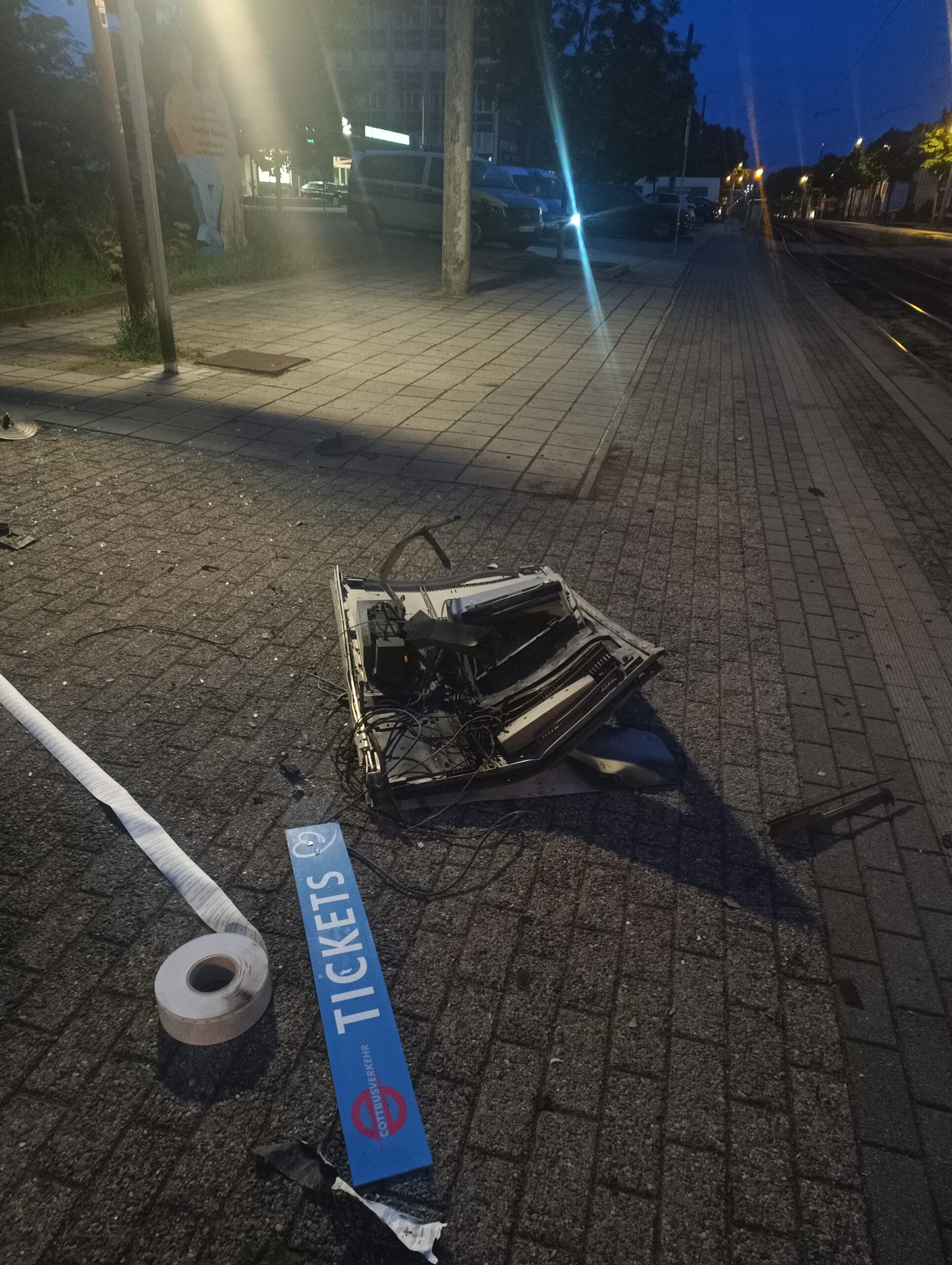 Fahrscheinautomat gesprengt