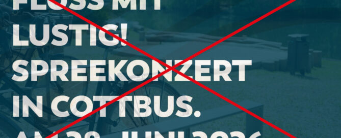 Die Grafik zeigt ein Plakate mit der Aufschrift Spreekonzert und ist rot durchgestrichen