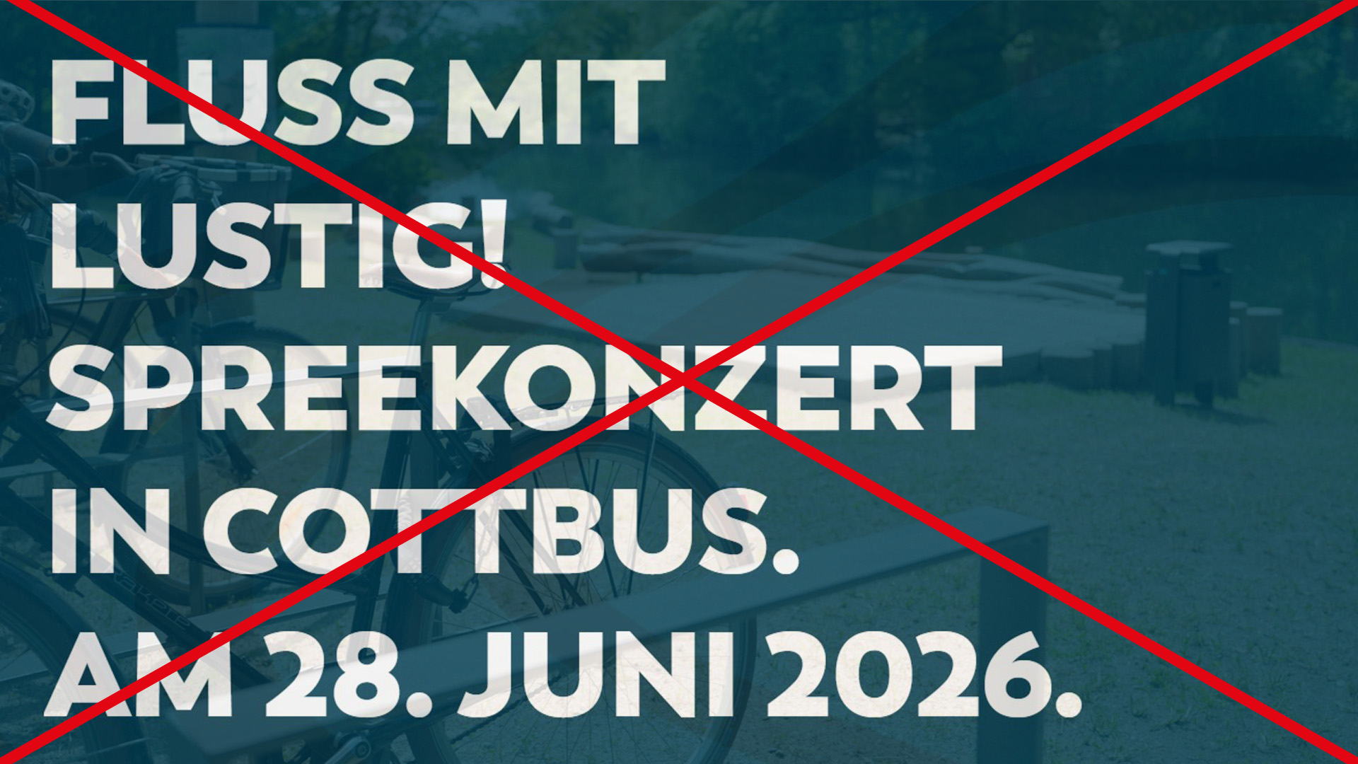 Die Grafik zeigt ein Plakate mit der Aufschrift Spreekonzert und ist rot durchgestrichen