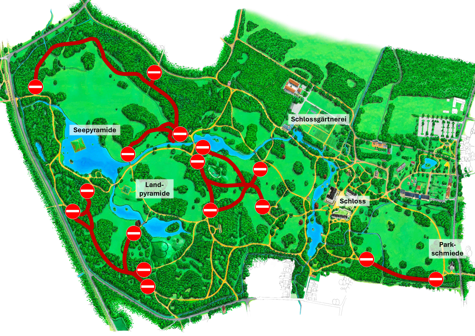 260716_Sperrungen_Plan Karte vom Branitzer Park