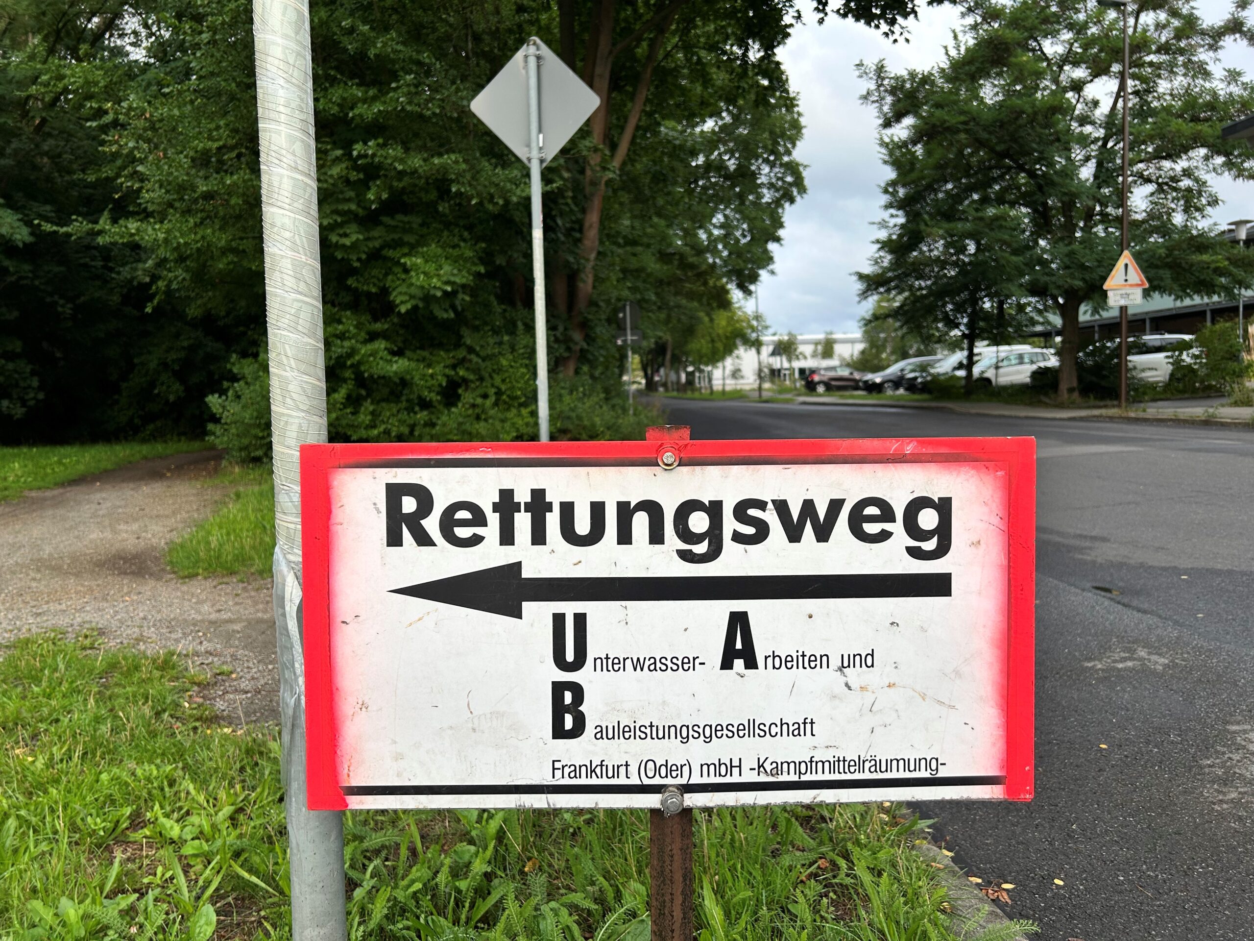 Bild von der Aufschrift Rettungsweg