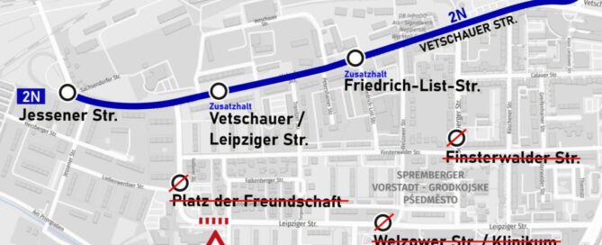 Bauarbeiten an der Leipziger Straße