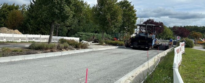 Das Foto zeigt die Baustelle auf der Wilhelm-Pieck-Straße in Großräschen.