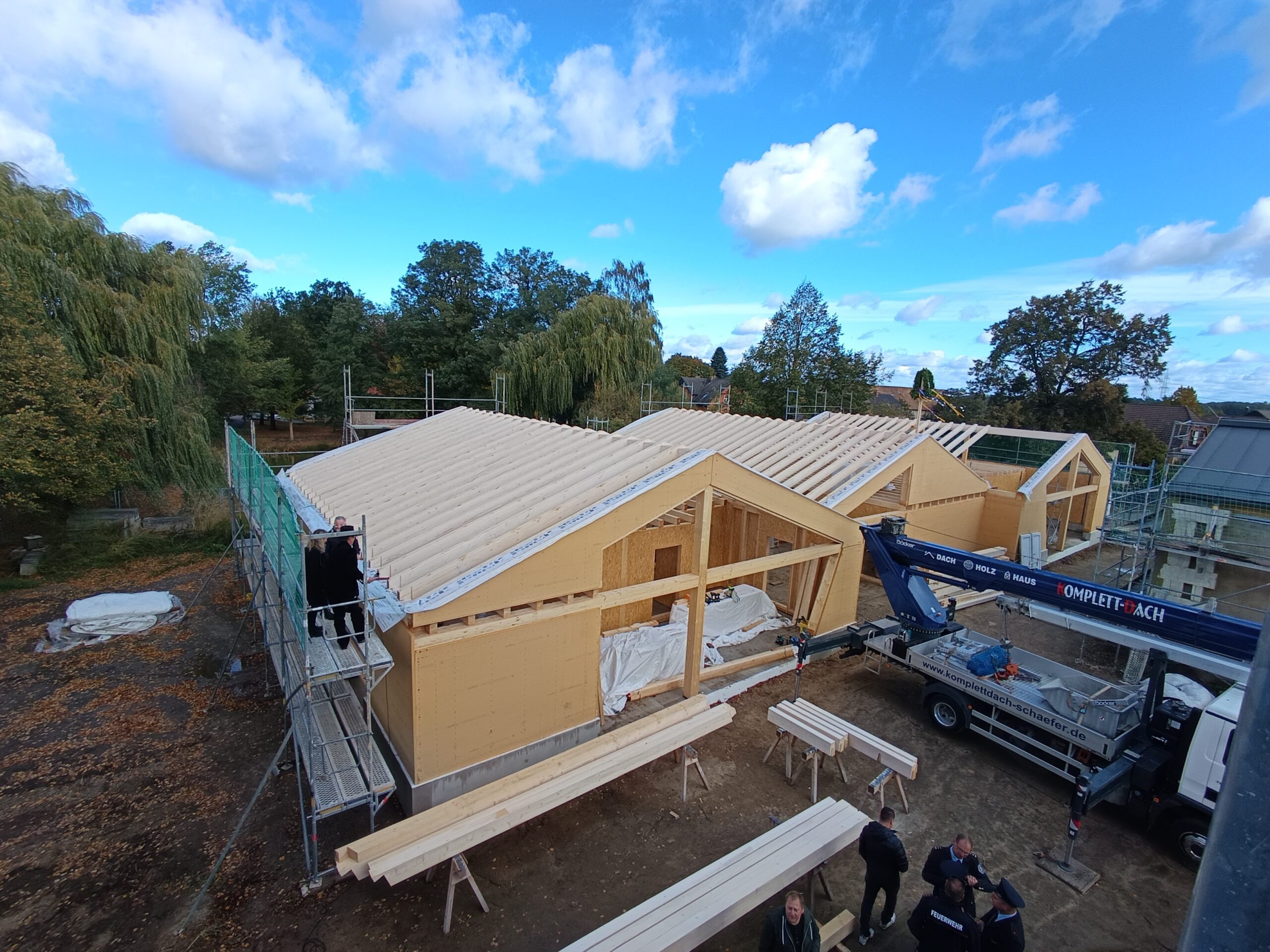 Rohbau für ein Holzhaus