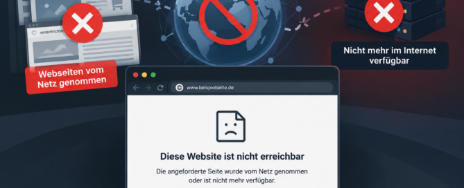 Das Bild zeigt eine Collage von Webseiten die offline sind
